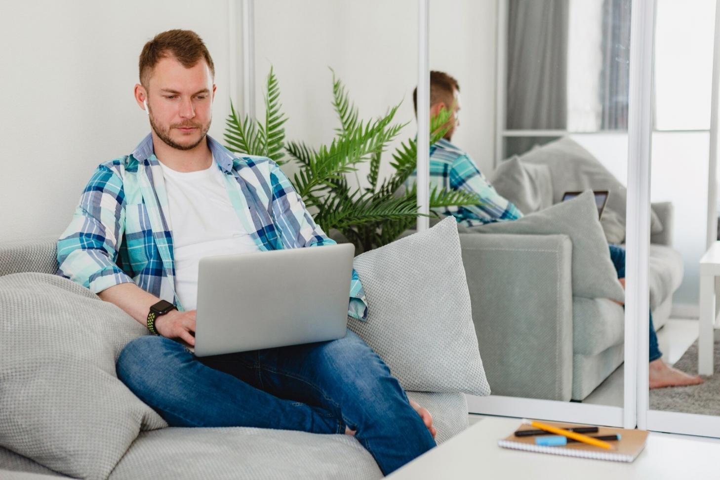 Person reviewing financial statements